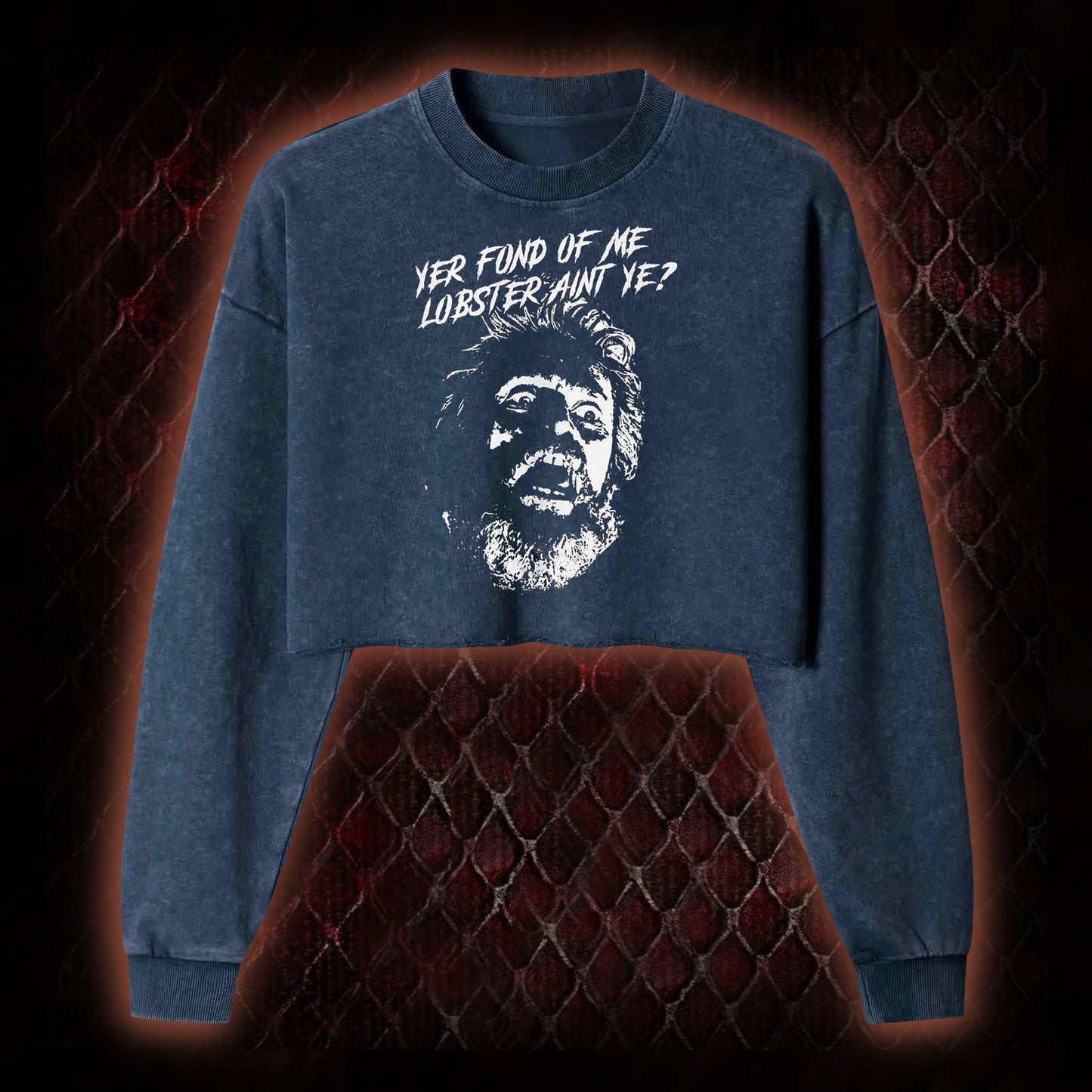 One Flew Over the Cuckoo's Nest 'Yer Fond of Me Lobster' Classic Film Quote Graphic Cropped Long-Sleeved  - Cult Cinema Tribute Piece