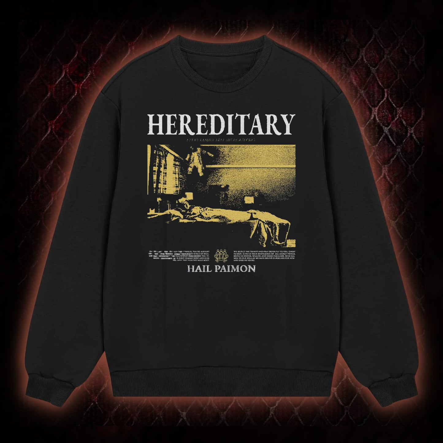 Hereditary 'Hail Paimon' Psychological Horror Graphic Classic-Long-Sleeved - Modern Cult Horror Tribute Piece
