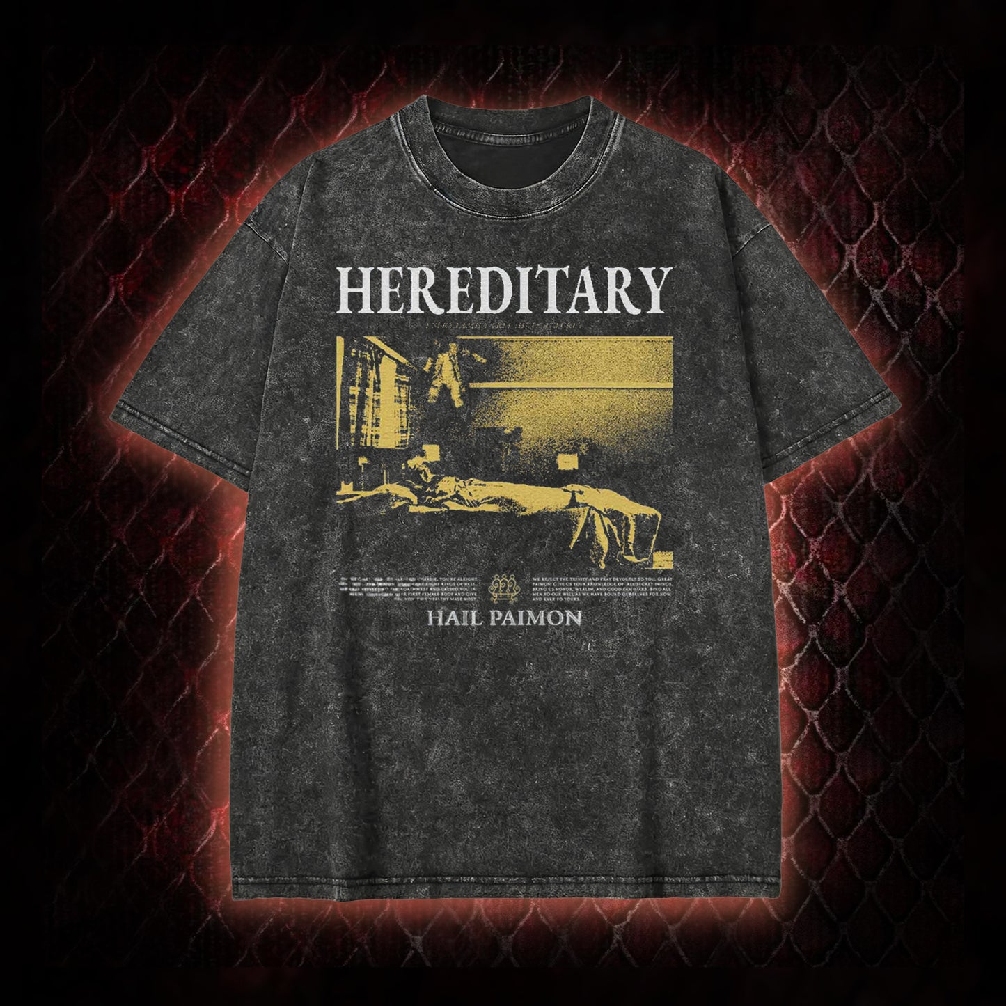 Hereditary 'Hail Paimon' Psychological Horror Graphic Vintage-T-Shirt - Modern Cult Horror Tribute Piece