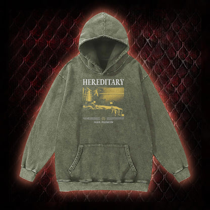 Hereditary 'Hail Paimon' Psychological Horror Graphic Vintage-Hoodie - Modern Cult Horror Tribute Piece