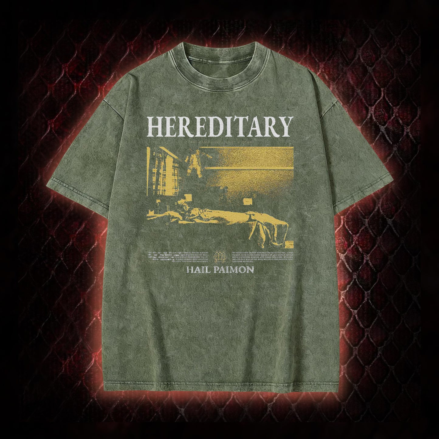 Hereditary 'Hail Paimon' Psychological Horror Graphic Vintage-T-Shirt - Modern Cult Horror Tribute Piece