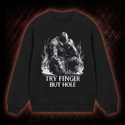 Elden Ring 'Try Finger But Hole' Fia Meme Graphic Classic-Long-Sleeved - FromSoftware RPG Fan Humor Piece