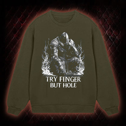 Elden Ring 'Try Finger But Hole' Fia Meme Graphic Classic-Long-Sleeved - FromSoftware RPG Fan Humor Piece