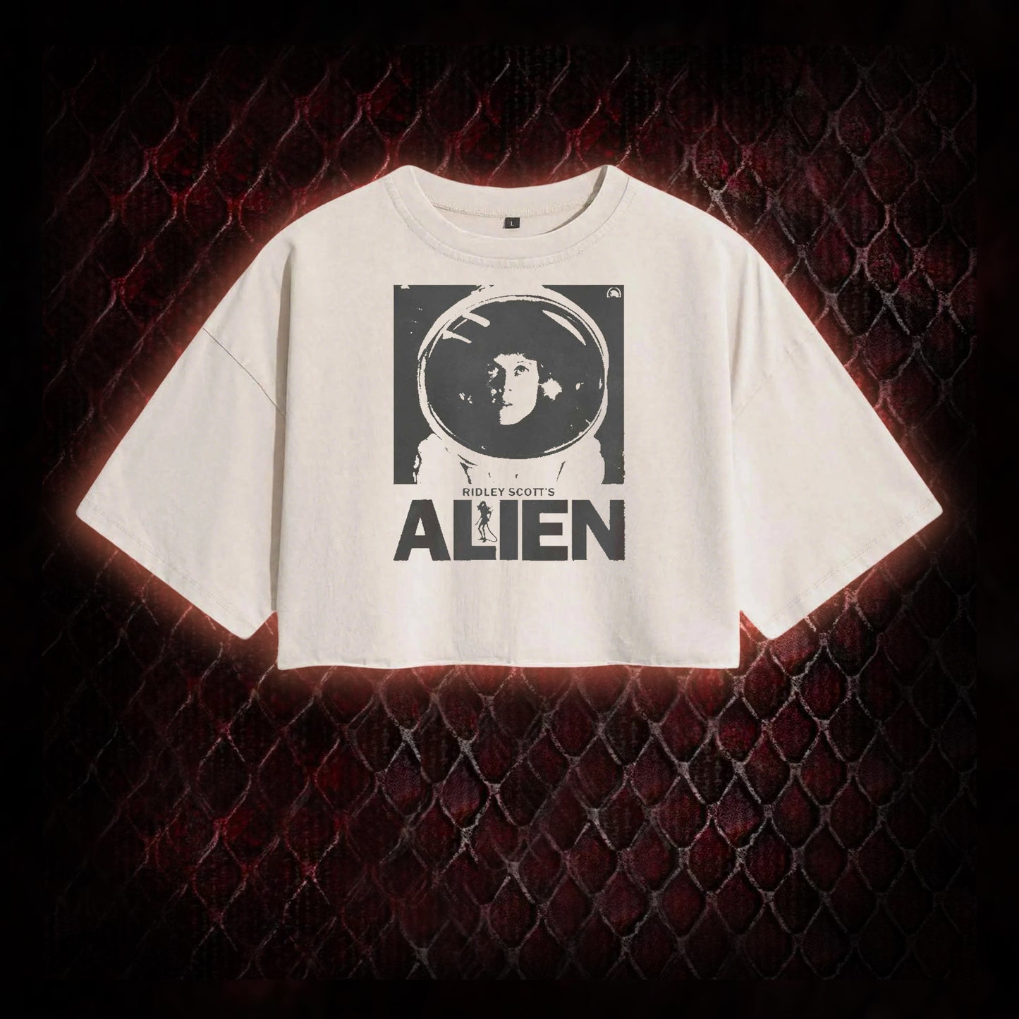 Retro Alien Washed Cropped T-shirt