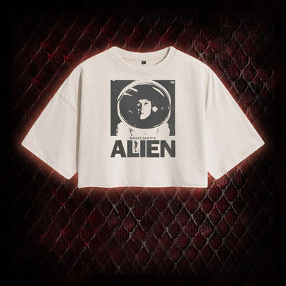 Retro Alien Washed Cropped T-shirt