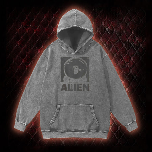 Retro Alien Vintage Washed Hoodie