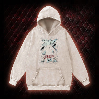 The Thing (1982) 'Wait Here For A Little While' Body Horror Graphic Vintage-Hoodie - John Carpenter Sci-Fi Horror Tribute Piece