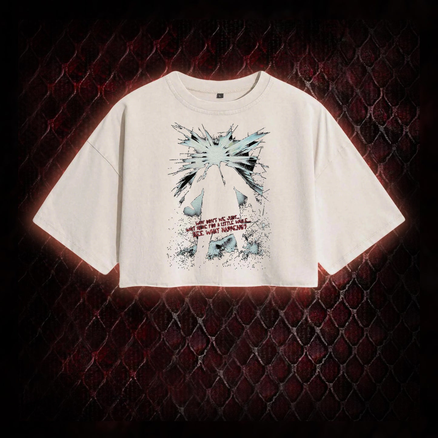 The Thing (1982) 'Wait Here For A Little While' Body Horror Graphic Vintage-Cropped T-shirt  - John Carpenter Sci-Fi Horror Tribute Piece