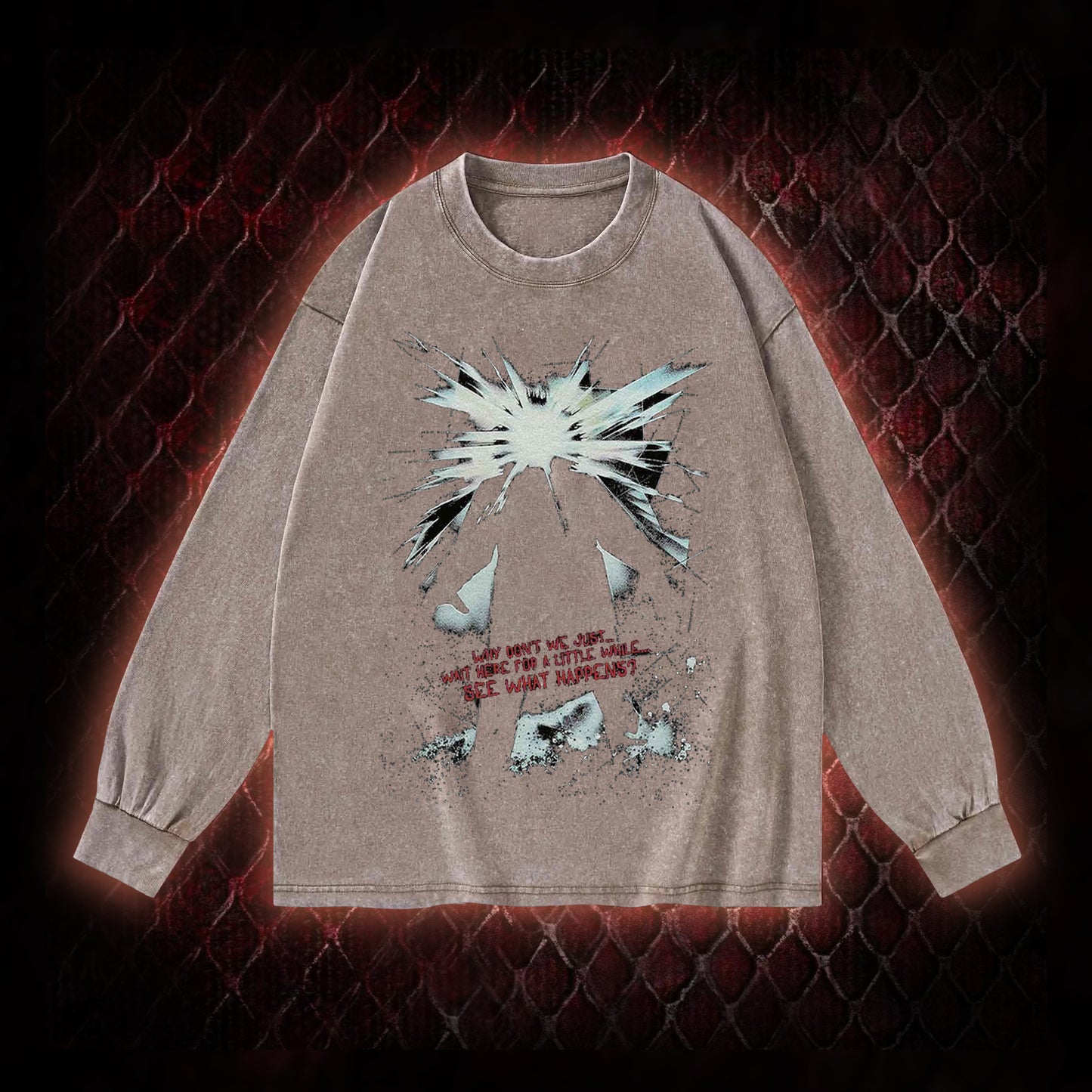 The Thing (1982) 'Wait Here For A Little While' Body Horror Graphic Vintage-Sweatshirt  - John Carpenter Sci-Fi Horror Tribute Piece