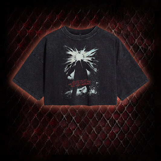 The Thing (1982) 'Wait Here For A Little While' Body Horror Graphic Vintage-Cropped T-shirt  - John Carpenter Sci-Fi Horror Tribute Piece