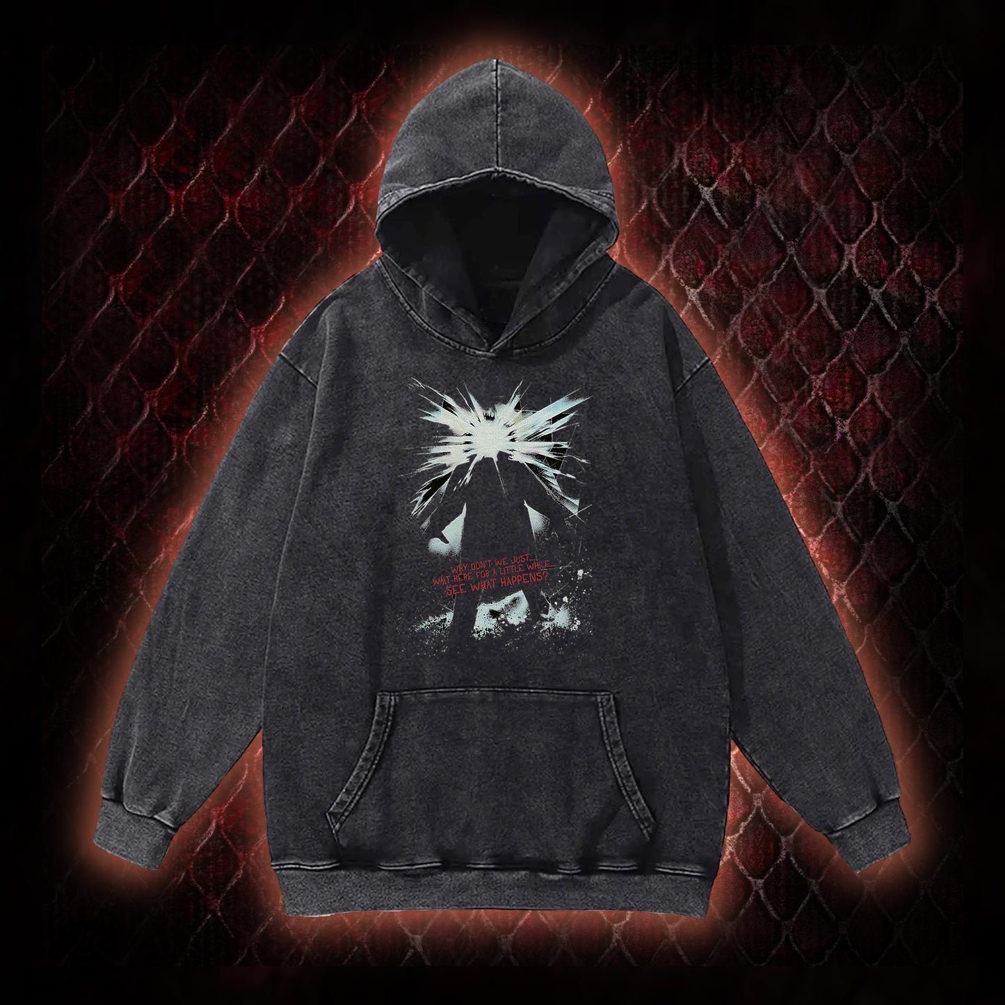 The Thing (1982) 'Wait Here For A Little While' Body Horror Graphic Vintage-Hoodie - John Carpenter Sci-Fi Horror Tribute Piece