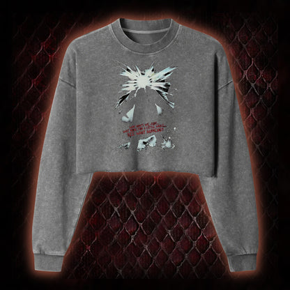 The Thing (1982) 'Wait Here For A Little While' Body Horror Graphic Cropped Long-Sleeved  - John Carpenter Sci-Fi Horror Tribute Piece