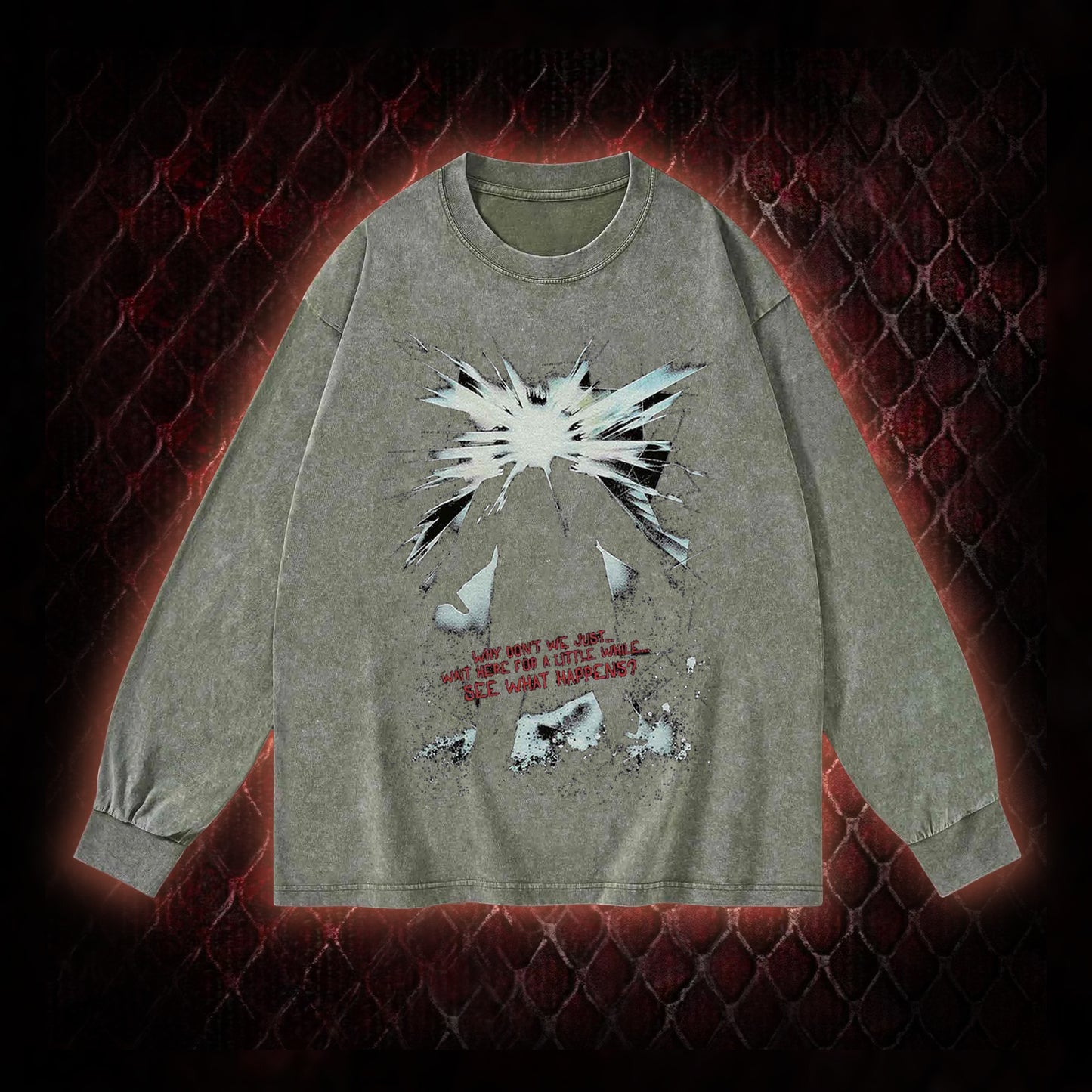 The Thing (1982) 'Wait Here For A Little While' Body Horror Graphic Vintage-Sweatshirt  - John Carpenter Sci-Fi Horror Tribute Piece