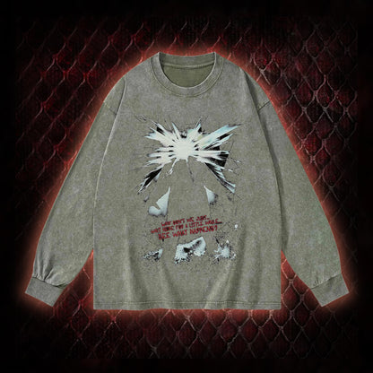 The Thing (1982) 'Wait Here For A Little While' Body Horror Graphic Vintage-Sweatshirt  - John Carpenter Sci-Fi Horror Tribute Piece