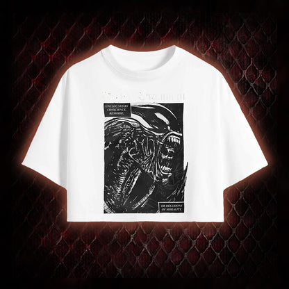 Alien 'Perfect Organism' Xenomorph Graphic Cropped T-shirt  - Sci-Fi Horror Franchise Icon Tribute Piece