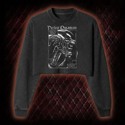Alien Perfect Organism Washed Cropped Sweatshirt