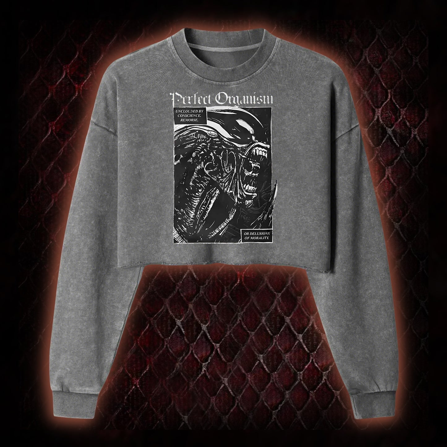 Alien Perfect Organism Washed Cropped Sweatshirt