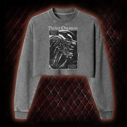 Alien Perfect Organism Washed Cropped Sweatshirt