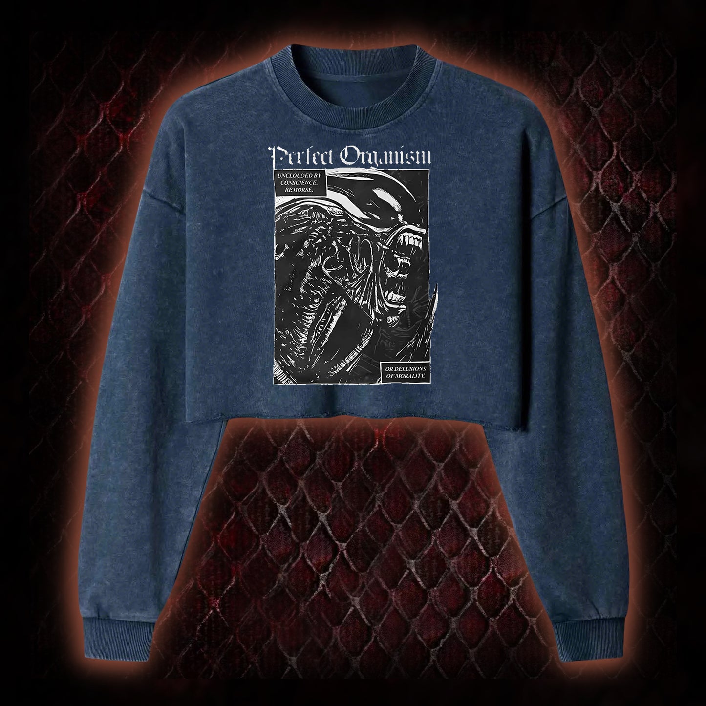 Alien Perfect Organism Washed Cropped Sweatshirt
