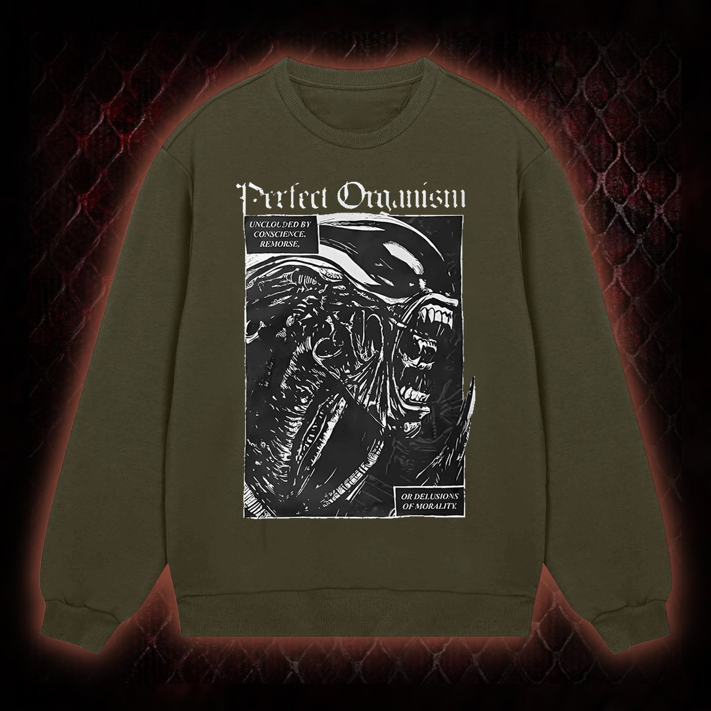 Alien 'Perfect Organism' Xenomorph Graphic Classic-Long-Sleeved - Sci-Fi Horror Franchise Icon Tribute Piece