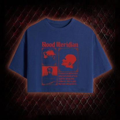 Blood Meridian 'The Judge' Dark Western Literature Graphic Cropped T-shirt  - Cormac McCarthy Novel Tribute Piece