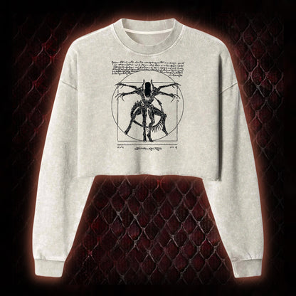 Alien Washed Cropped Sweatshirt