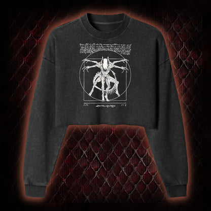 Alien Washed Cropped Sweatshirt