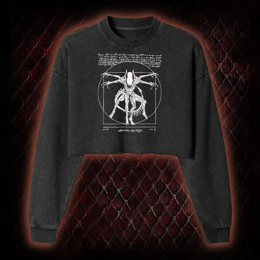 Alien Washed Cropped Sweatshirt