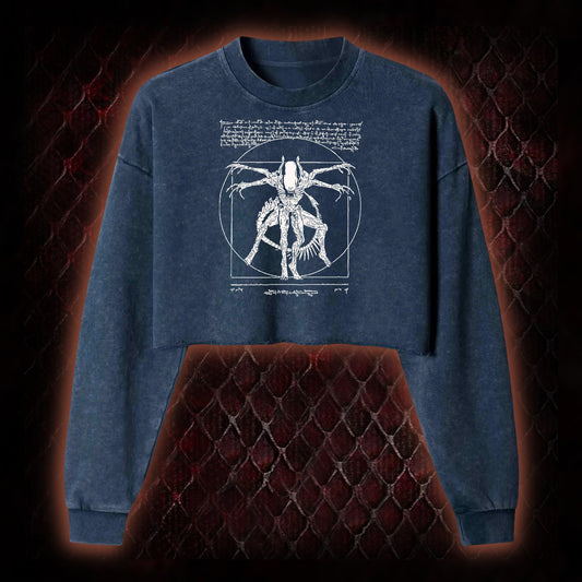 Alien Washed Cropped Sweatshirt