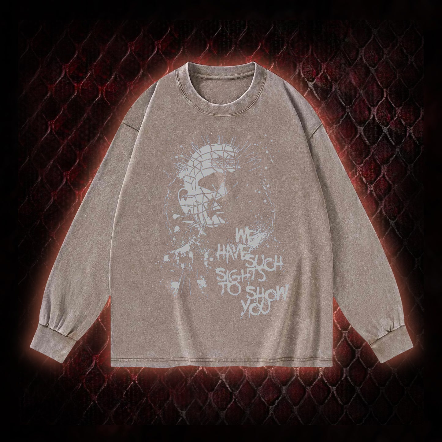 Hellraiser Pinhead 'We Have Such Sights To Show You' Graphic Vintage-Sweatshirt  - Cult Horror Icon Tribute Piece