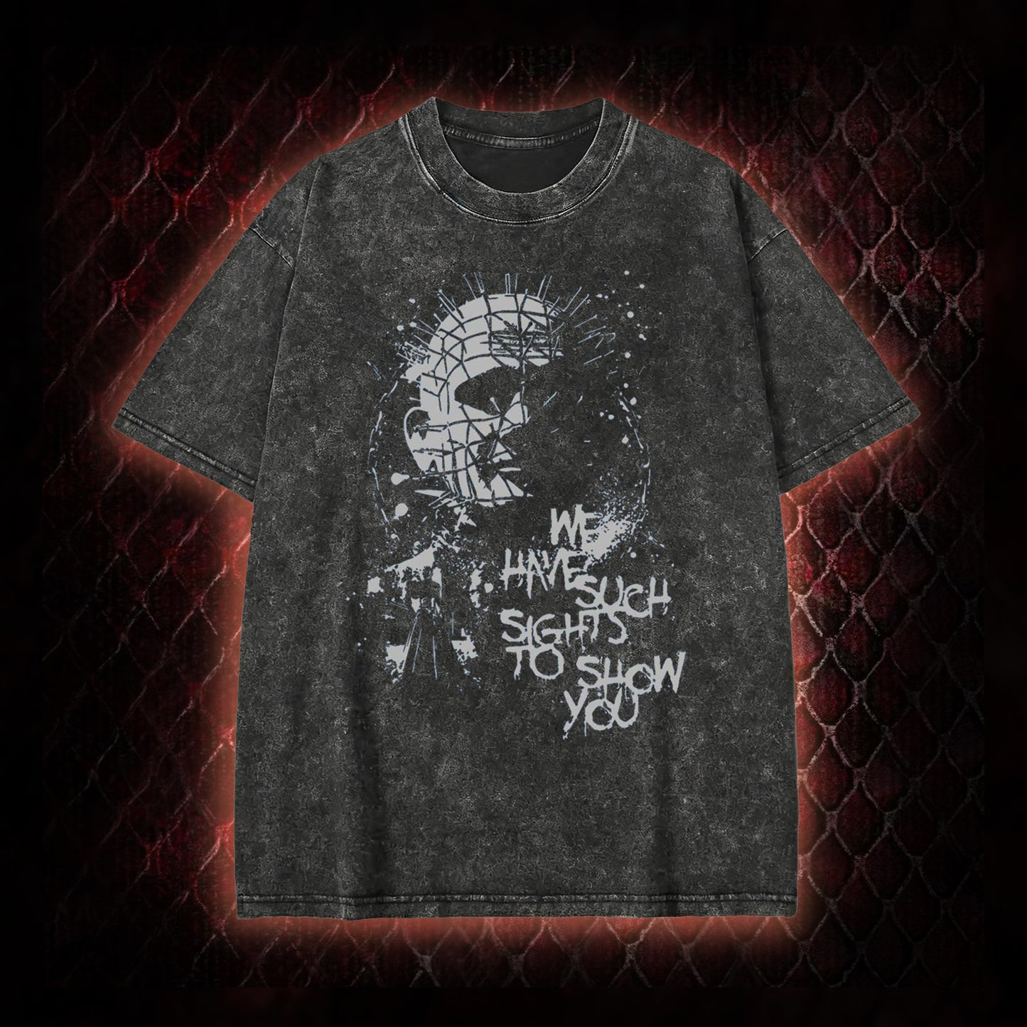 Hellraiser Pinhead 'We Have Such Sights To Show You' Graphic Vintage-T-Shirt - Cult Horror Icon Tribute Piece