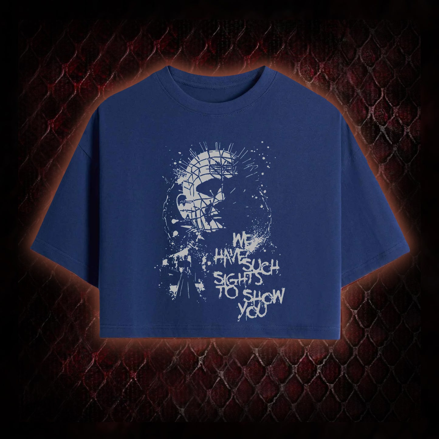 Hellraiser Pinhead 'We Have Such Sights To Show You' Graphic Cropped T-shirt  - Cult Horror Icon Tribute Piece