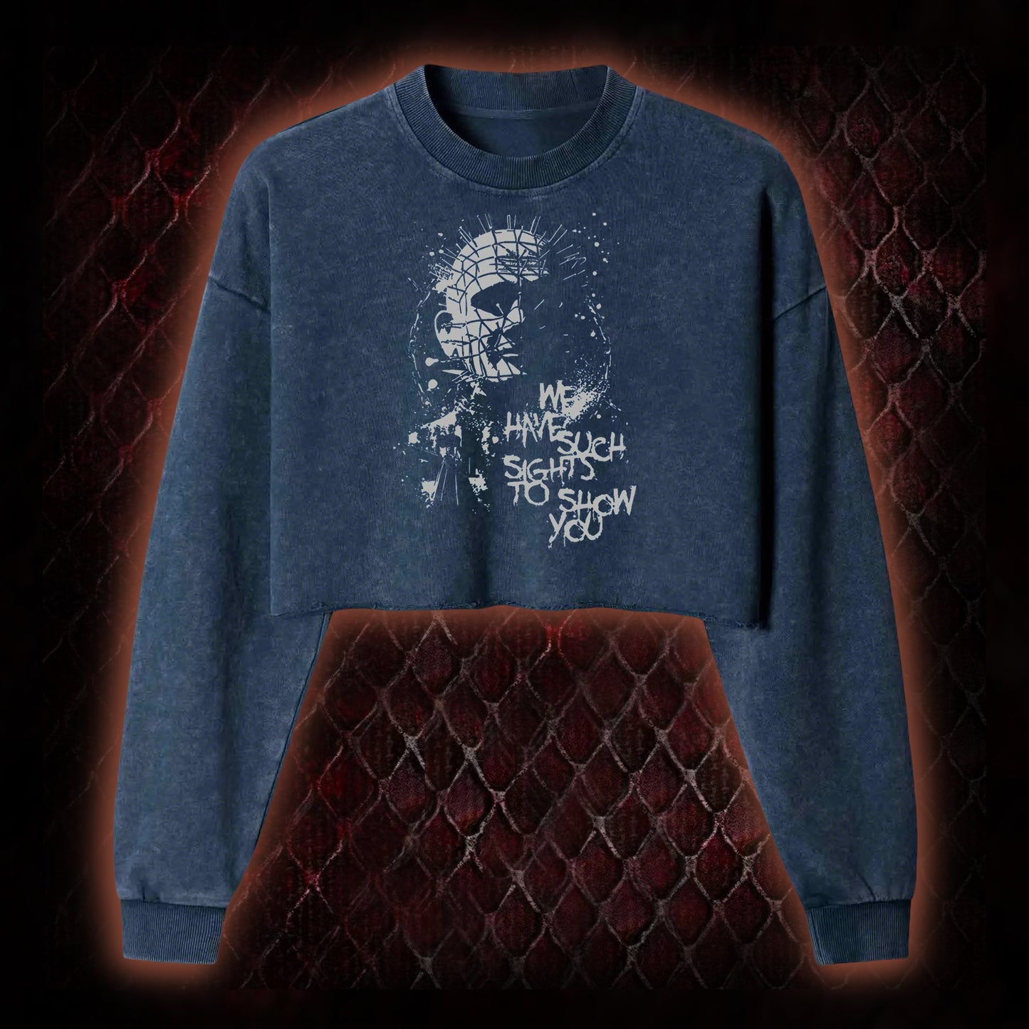 Hellraiser Pinhead 'We Have Such Sights To Show You' Graphic Cropped Long-Sleeved  - Cult Horror Icon Tribute Piece