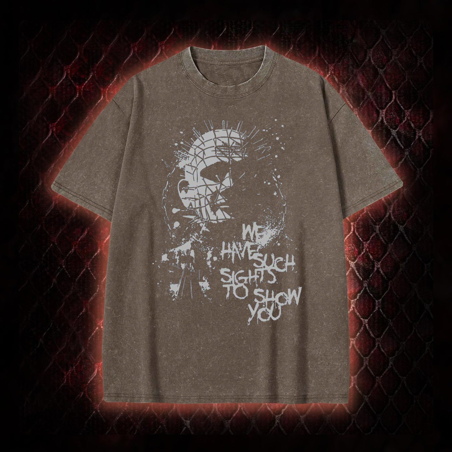 Hellraiser Pinhead 'We Have Such Sights To Show You' Graphic Vintage-T-Shirt - Cult Horror Icon Tribute Piece