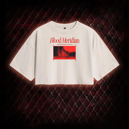 Blood Meridian Dark Literary Washed Cropped T-shirt
