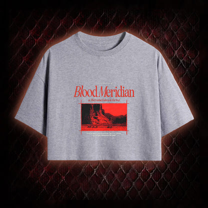 Blood Meridian (Cormac McCarthy) Dark Western Literary Graphic Cropped T-shirt  - Cult Novel Tribute Piece