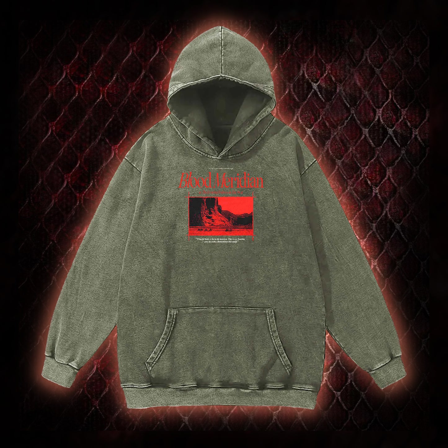 Blood Meridian Dark Literary Vintage Washed Hoodie