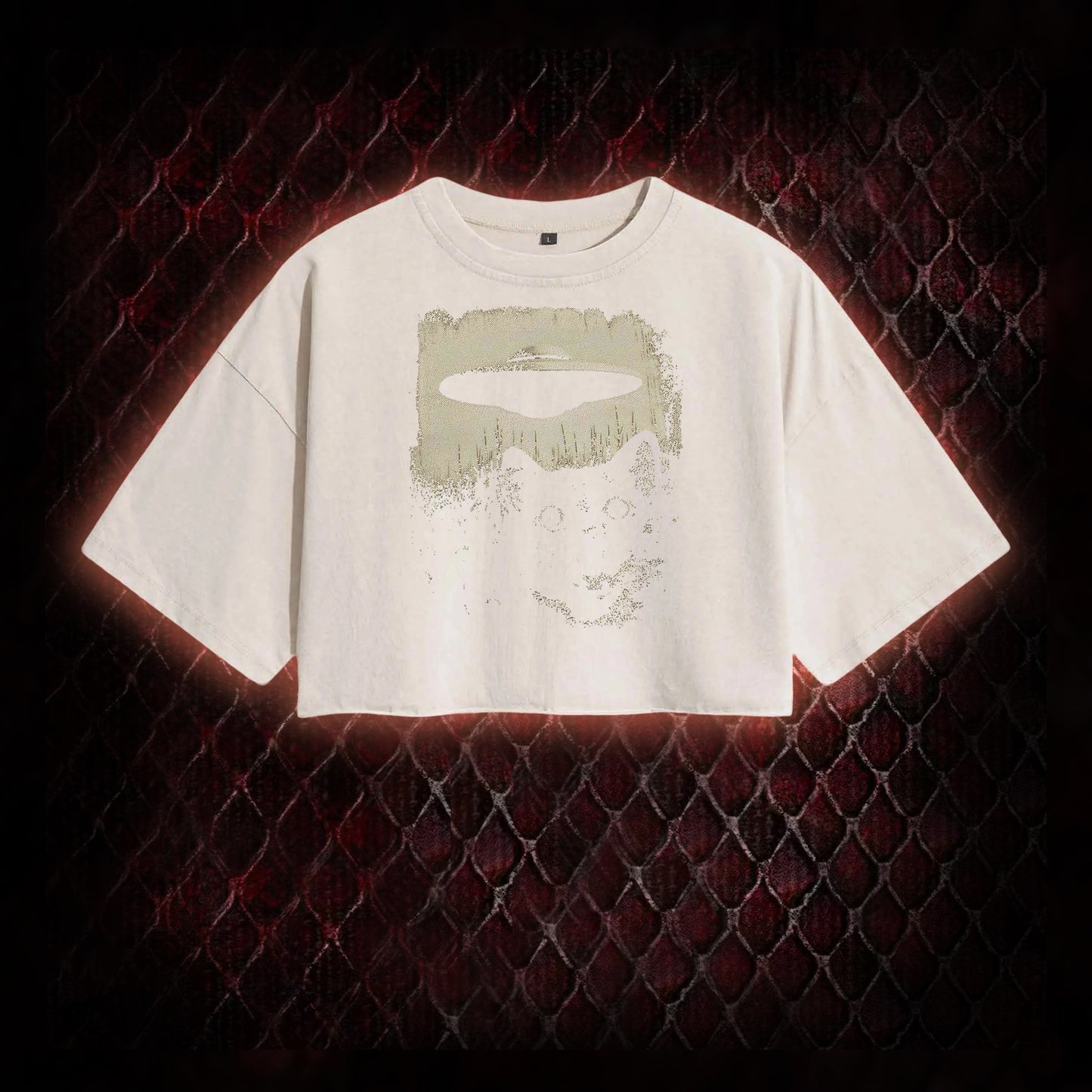 UFO CAT Washed Cropped T-shirt