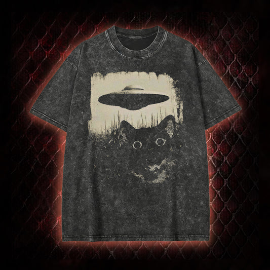 UFO CAT Vintage Washed T-shirt