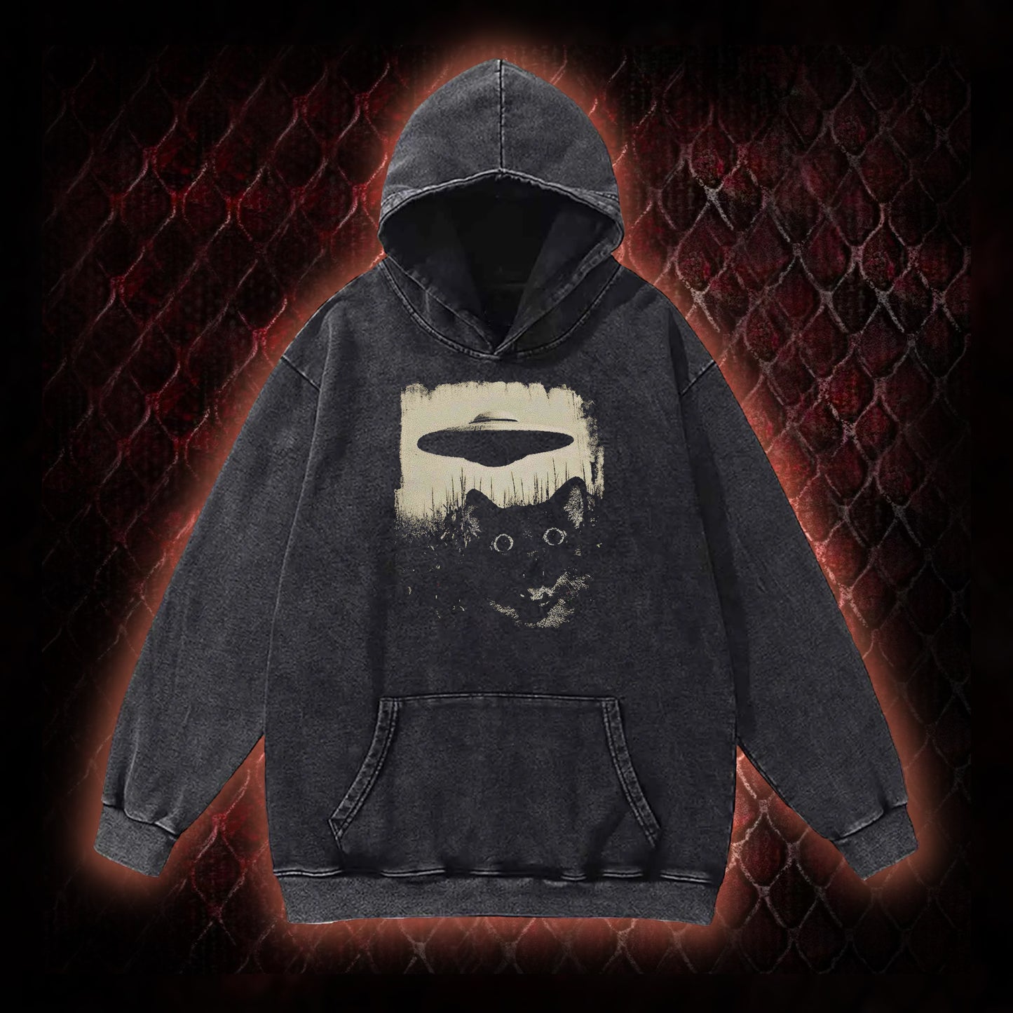 UFO CAT Vintage Washed Hoodie