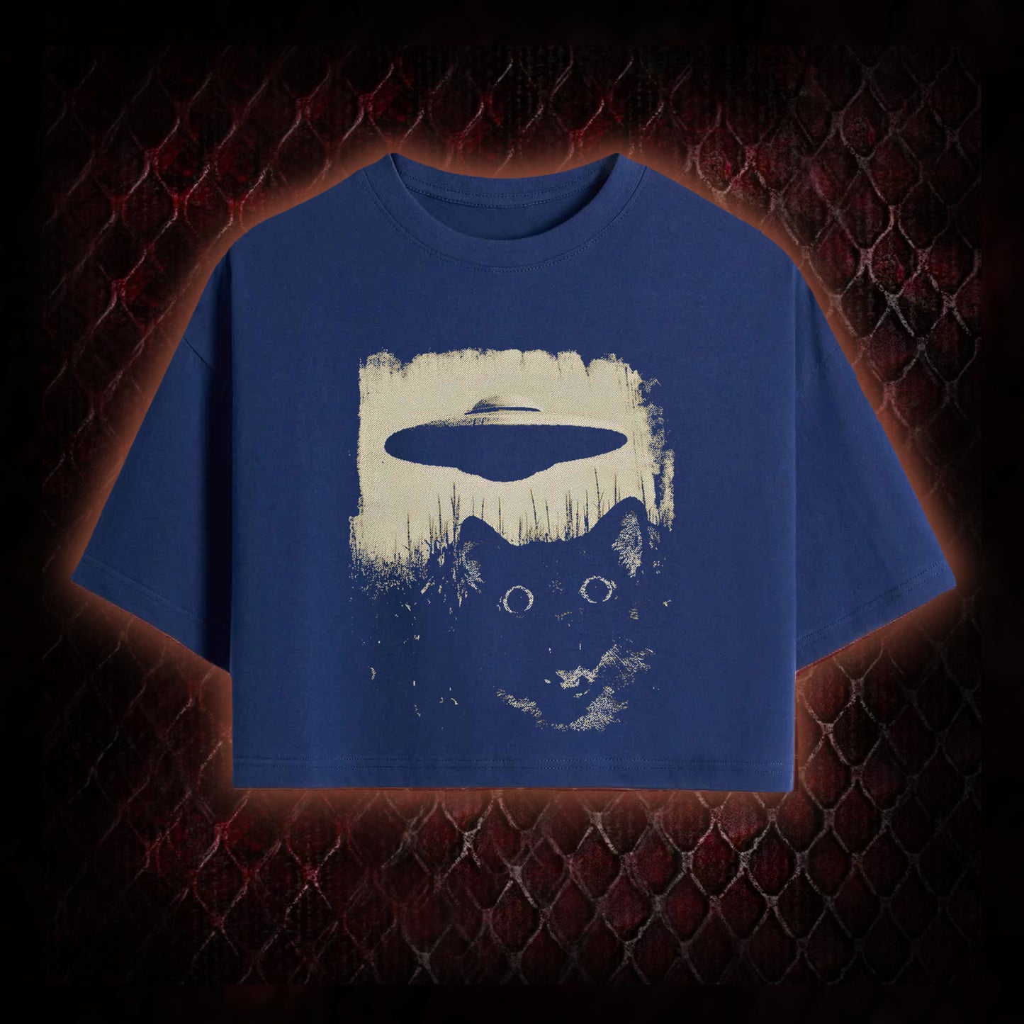 UFO CAT Washed Cropped T-shirt