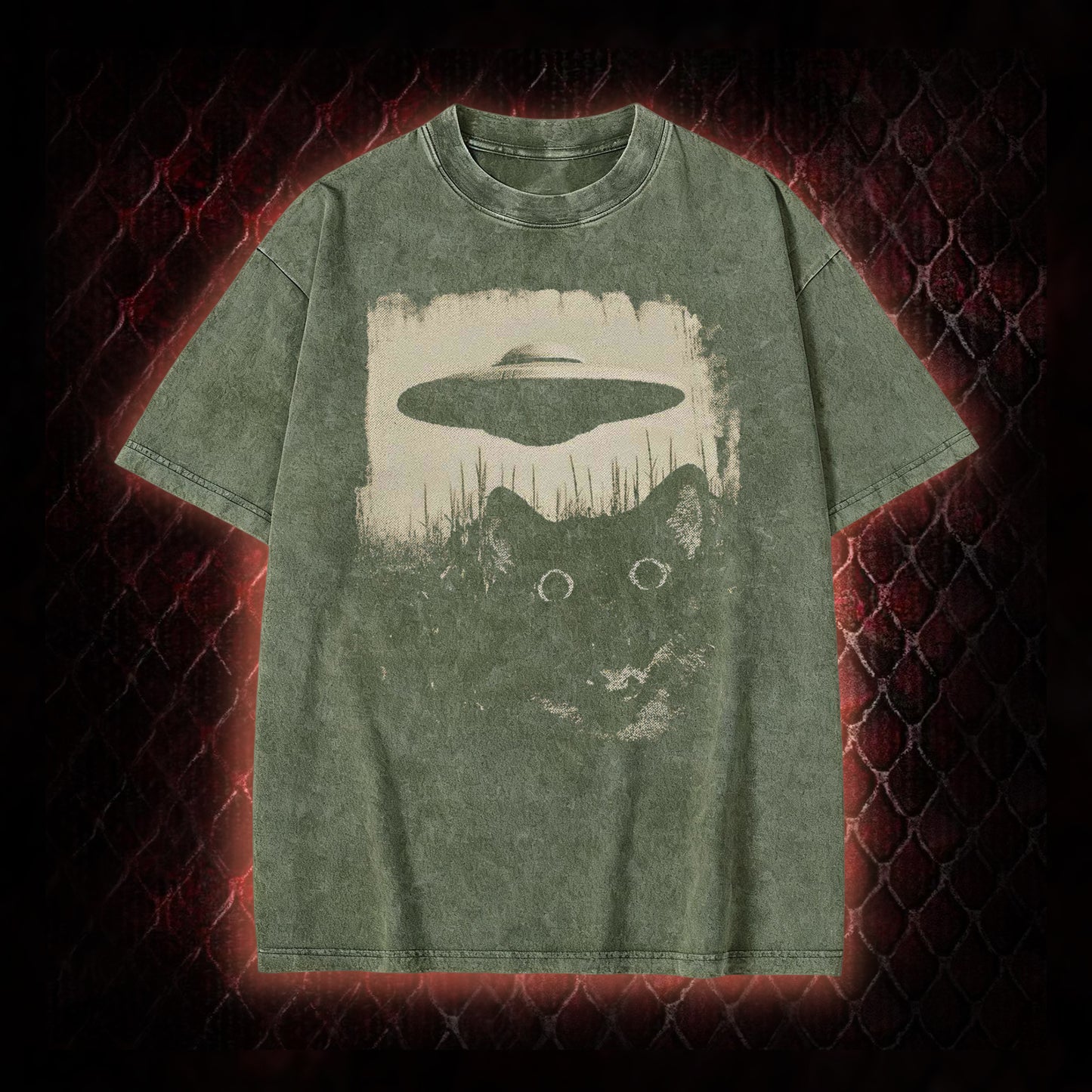 UFO CAT Vintage Washed T-shirt