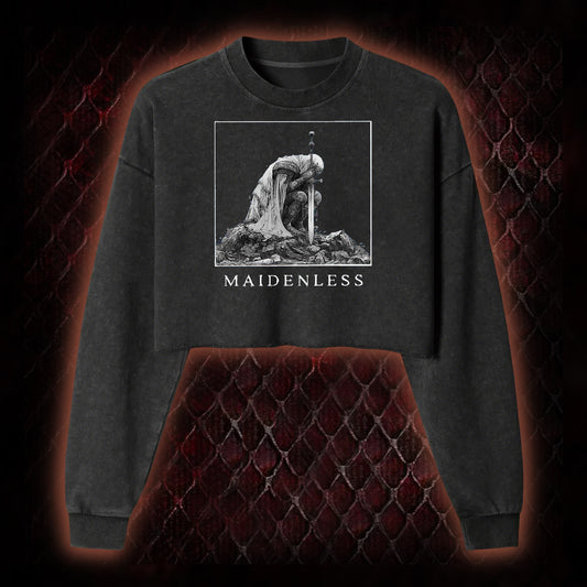 Elden Ring 'Maidenless' Tarnished Knight Graphic Cropped Long-Sleeved  - FromSoftware RPG Meme Tribute Piece