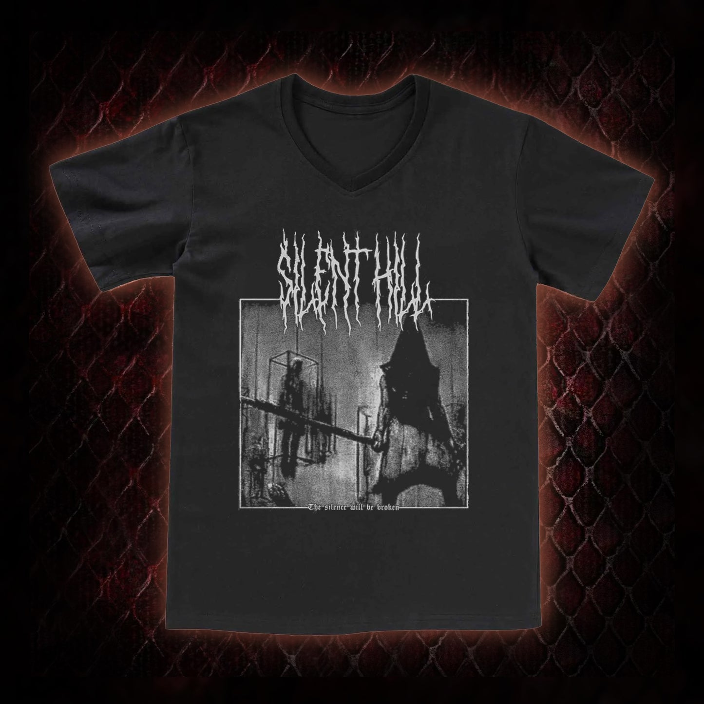 Silent Hill Survival Horror Graphic V-Neck T-Shirt - Classic Horror Game Tribute Piece