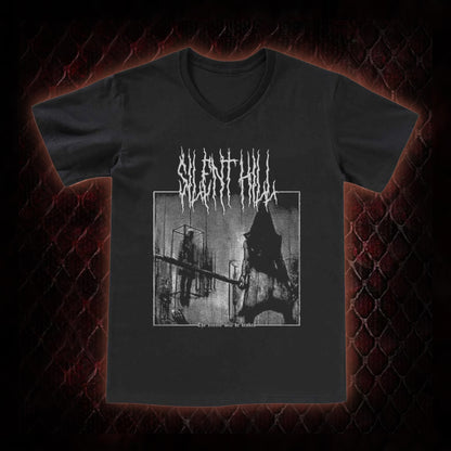 Silent Hill Survival Horror Graphic V-Neck T-Shirt - Classic Horror Game Tribute Piece