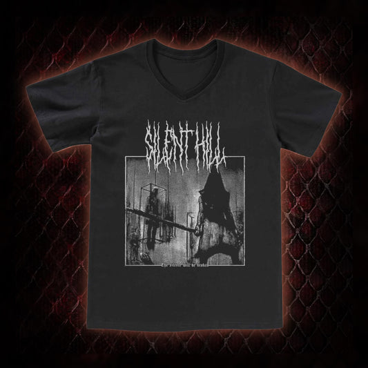 Silent Hill Survival Horror Graphic V-Neck T-Shirt - Classic Horror Game Tribute Piece