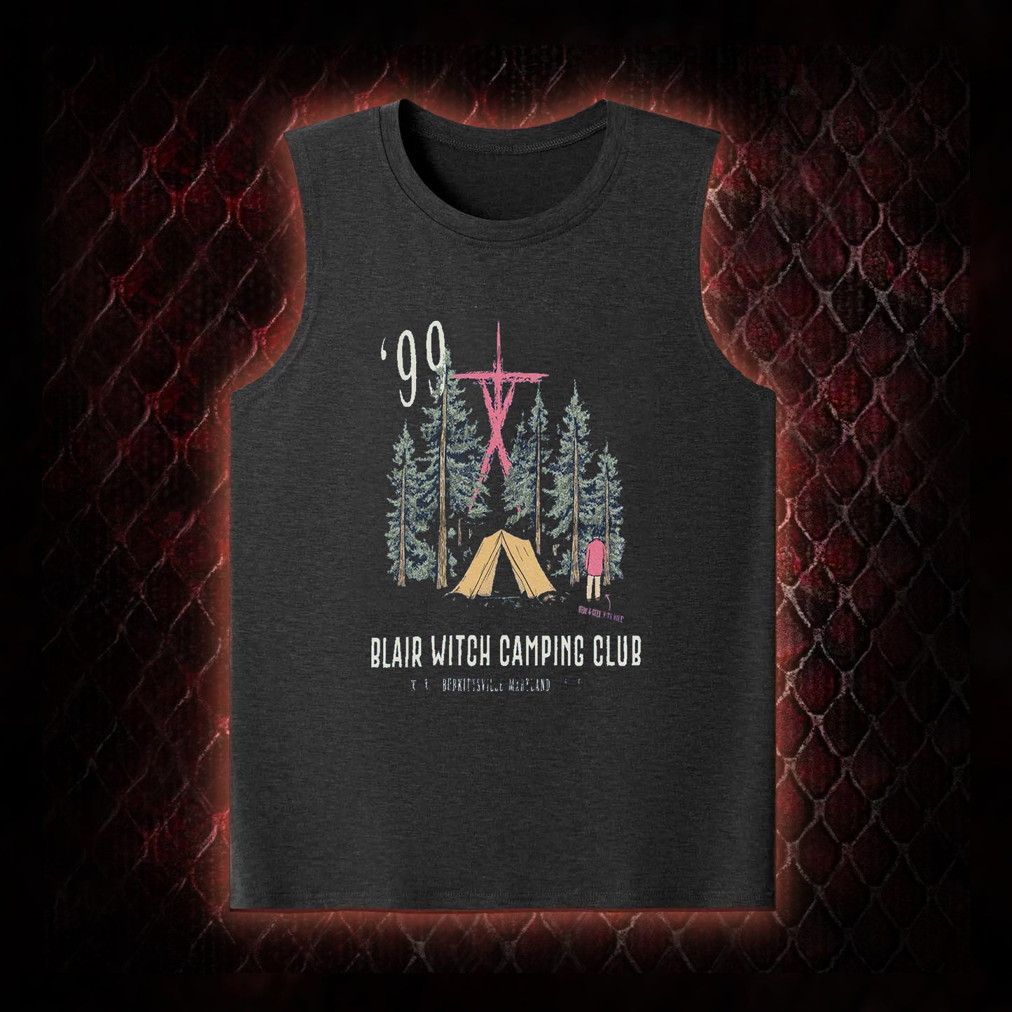 1999 Blair Witch Camping Club Horror Graphic Classic-Tank - The Blair Witch Project Tribute Piece