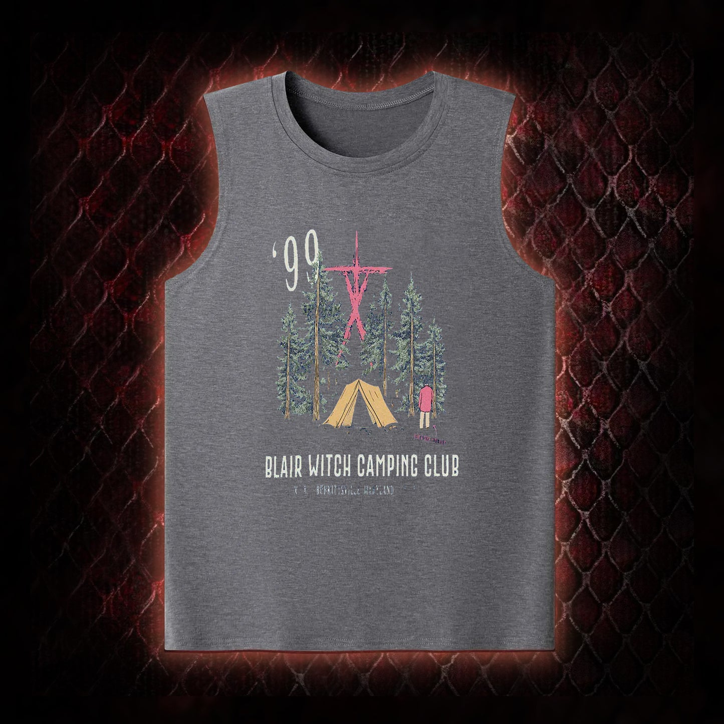 1999 Blair Witch Camping Club Horror Graphic Classic-Tank - The Blair Witch Project Tribute Piece