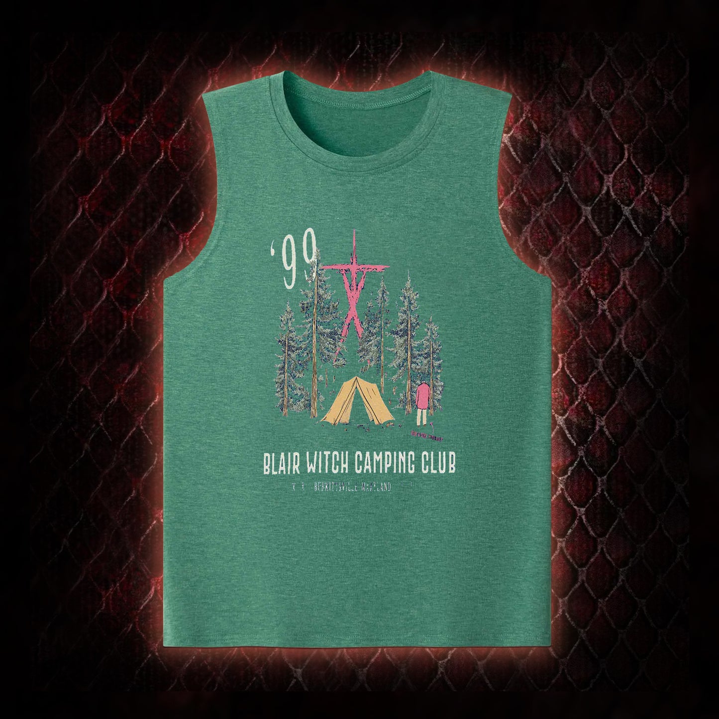 1999 Blair Witch Camping Club Horror Graphic Classic-Tank - The Blair Witch Project Tribute Piece