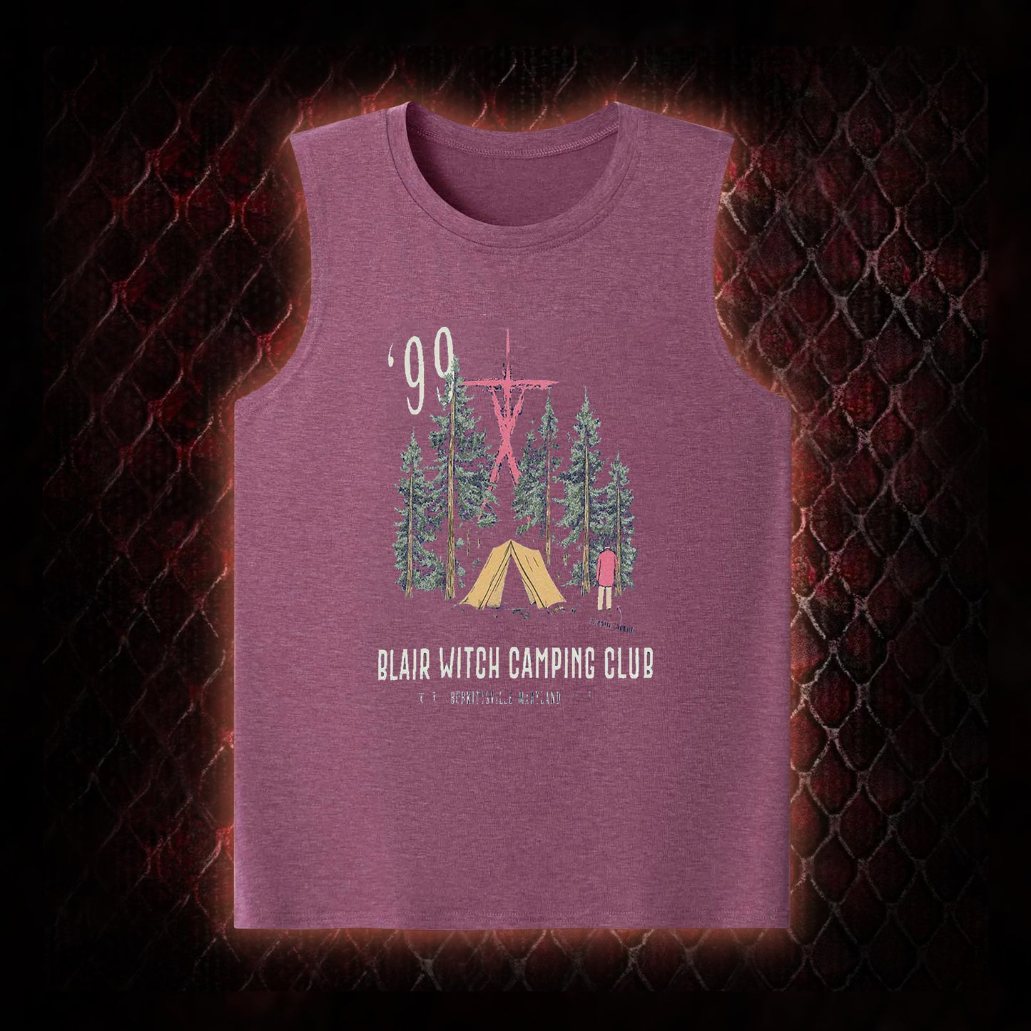 1999 Blair Witch Camping Club Horror Graphic Classic-Tank - The Blair Witch Project Tribute Piece